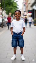 Short Cargo en Jean pour Garçon – Style Confort & Streetwear