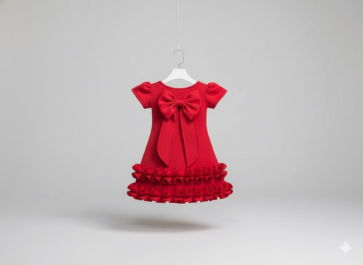 ✨ Robe Élégante à Grand Nœud – Style Princesse Moderne