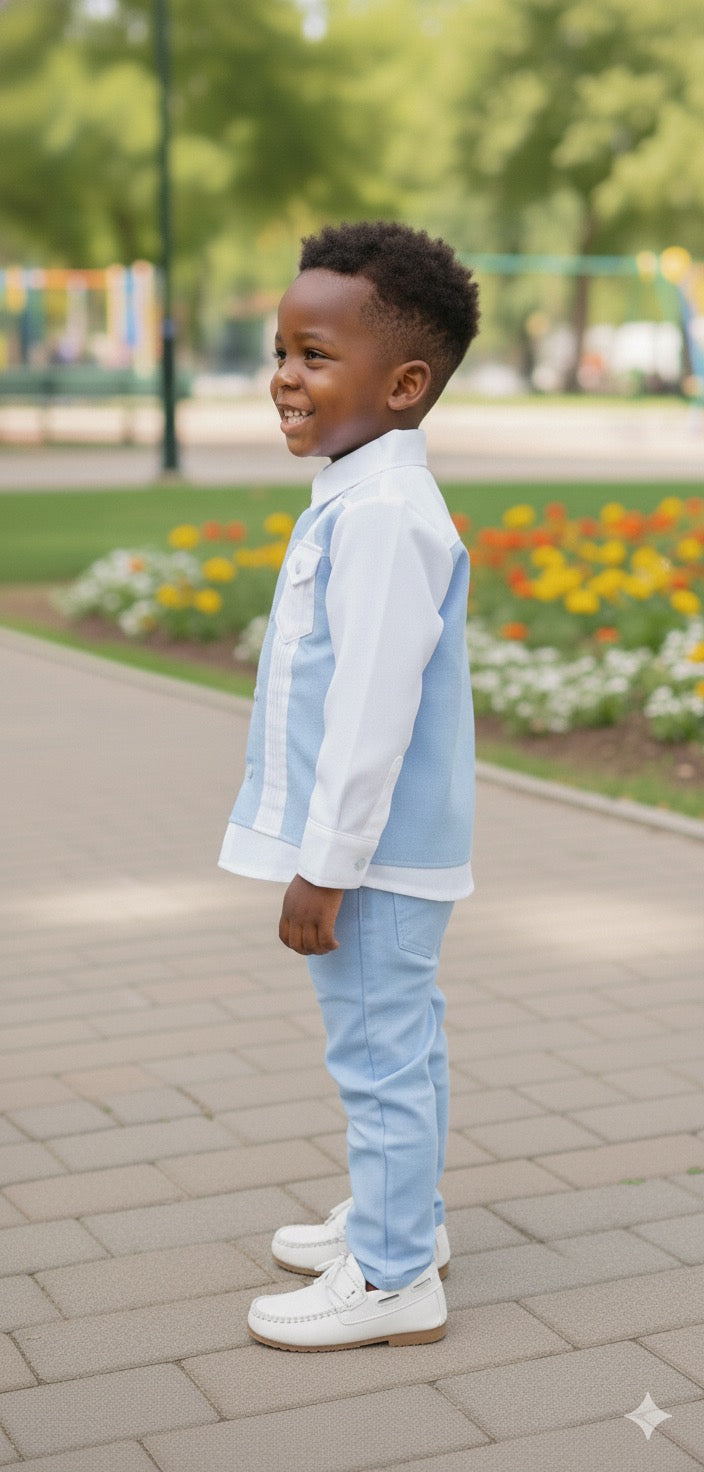 Ensemble Garçon Chic Bicolore - Chemise + Pantalon