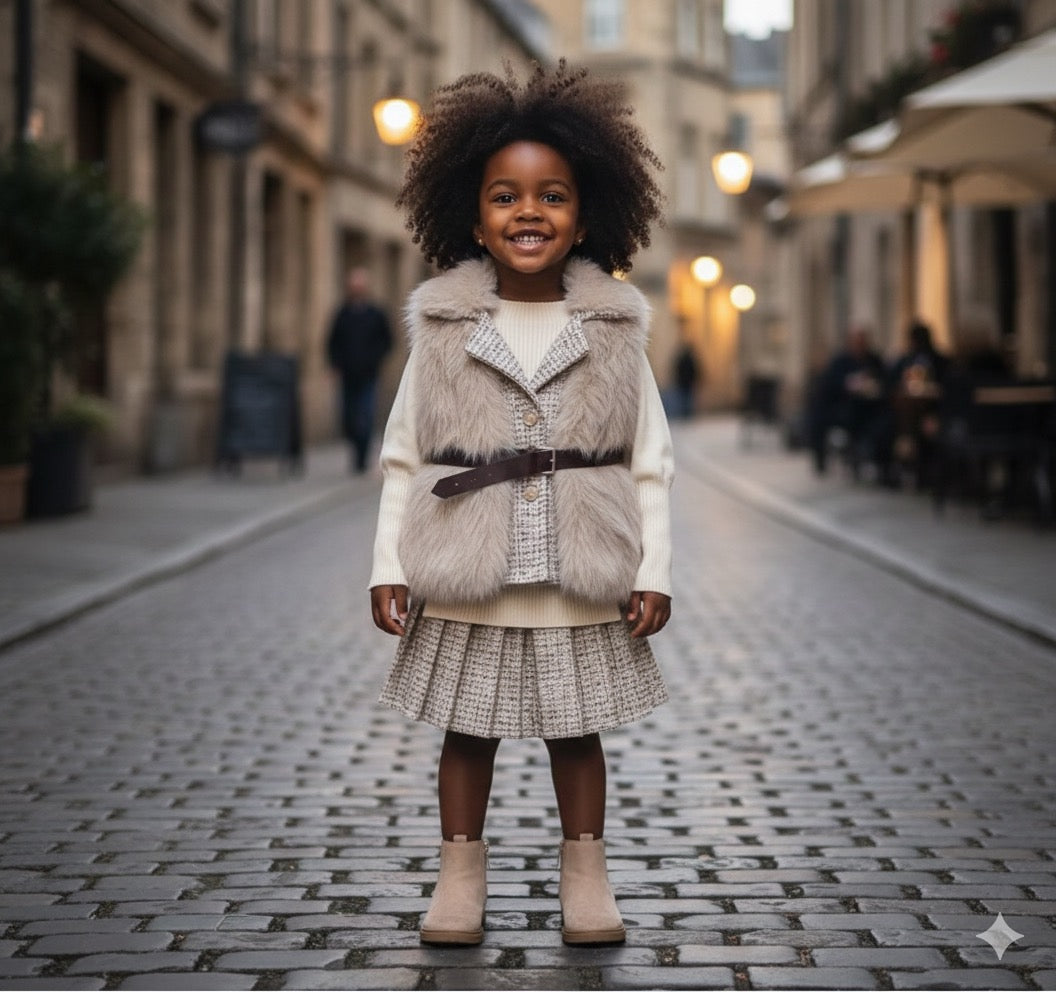 Ensemble fille 3 pièces – Style automne chic