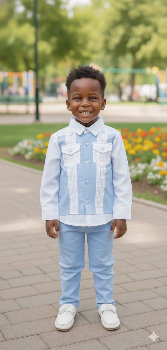 Ensemble Garçon Chic Bicolore - Chemise + Pantalon