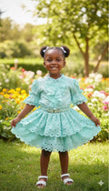 Ensemble Fille Chic – Blouse à Volants et Jupe Brodée (3-9 ans)