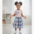 Ensemble T-Shirt et Jupe Plissée à Carreaux pour Fillette
