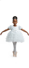 Robe Blanche Princesse Fille – Tulle & Sequins, Style Ballet & Cérémonie