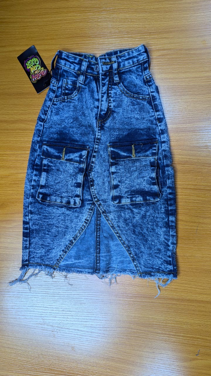 Jupe Cargo en Jean pour Fille – Style Moderne & Urbain